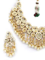 Kundan Beads Pearls Gold Plated Traditional Jewellery Set