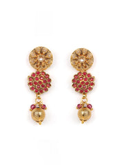 Ruby Kundan Pearls Gold Plated Jewellery Set