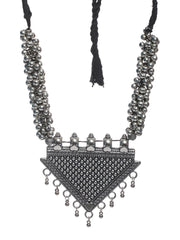 Tribal Triangular Chunky Oxidised Silver Necklace