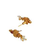 Traditional Floral Kemp Stone Gold-Plated Jewellery Set