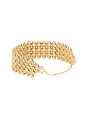 Gold Beaded Sequenced Gold Plated Choker Necklace