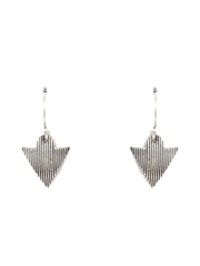 Patterned Sterling Silver Triangle Drop Earrings