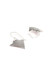 Patterned Sterling Silver Triangle Drop Earrings