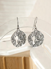 Brushed Sterling Silver Drop Earrings