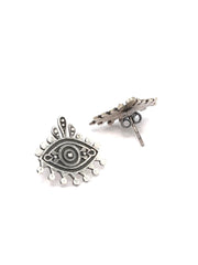 Trinket Evil Eye Oxidised Silver Earrings