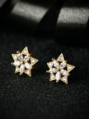 Sterling Silver Floral Gold Plated Studs