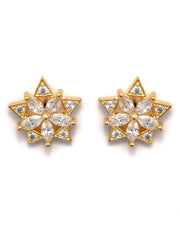 Sterling Silver Floral Gold Plated Studs