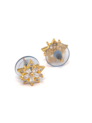 Sterling Silver Floral Gold Plated Studs