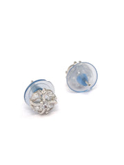 Sterling Silver Floral American Diamond Studs