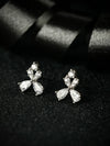 Sterling Silver Floral Angel Shape American Diamond Studs