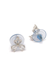 Sterling Silver Floral Angel Shape American Diamond Studs