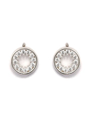 Sterling Silver American Diamond Sphere Floral Studs