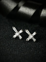 Sterling Silver American Diamond Floral Studs