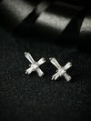 Sterling Silver American Diamond Floral Studs