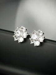 Sterling Silver American Diamond Dainty Daisy Studs