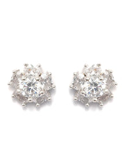 Sterling Silver American Diamond Dainty Daisy Studs