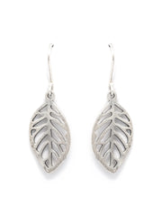 Sterling Silver Single Leaf Earrings