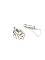 Sterling Silver Single Leaf Earrings