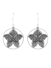 Sterling Silver Sphere Floral Drop Earrings