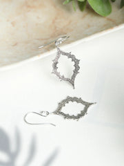 Oxidised Silver Intricate Teardrop Earring