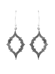 Oxidised Silver Intricate Teardrop Earring