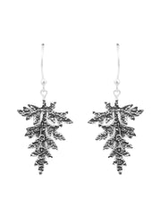 Oxidised Silver Fallen Leaf Drop Earrings