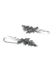 Oxidised Silver Fallen Leaf Drop Earrings