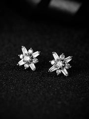 Sterling Silver Blooming Flower Studs