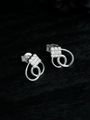 Sterling Silver Cubic Zirconia Heart Studs