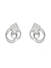 Sterling Silver Cubic Zirconia Heart Studs