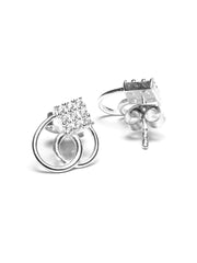 Sterling Silver Cubic Zirconia Heart Studs