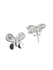 Sterling Silver Sparkling Butterfly Studs