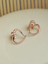 Rose Gold Valentine Heart Sterling Silver Studs