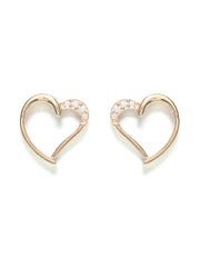 Rose Gold Valentine Heart Sterling Silver Studs