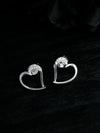 Valentine Heart Sterling Silver Zircon Studs