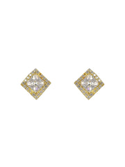 Sheer by Priyaasi Square Solitaire Gold-Plated Sterling Silver Earrings