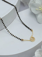 Elegant Gold Plated American Diamond Sterling Silver Mangalsutra