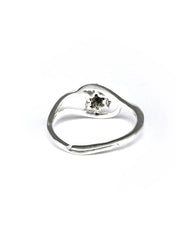 Sterling Silver Tiny Flower Zircon Ring