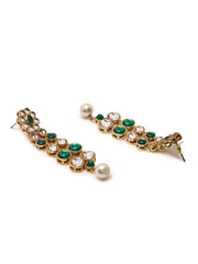 A Stunning Kundans and Green Stones Jewelry Set