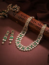 A Stunning Kundans and Green Stones Jewelry Set