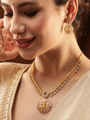 Gold Plated Crystal Studded Jewellery Set