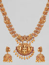 Gold Plated Godess Laxmi Pendant Necklace Set