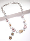 Rhodium-Plated Cherry and Golden Studded Multi-Color Rhinestones Embellished Necklace Set