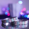 White blue and pink stones with zircon silver bangles