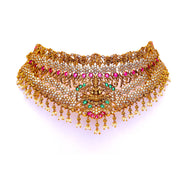 lakshmi and stonework Choker paired with jhumkas