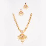 Ruby white geru stone necklace set