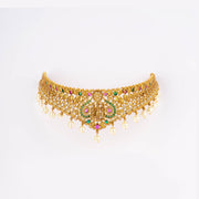 antique Matt gold ramparivar choker