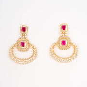 A.D gold pearl stone ruby hangings