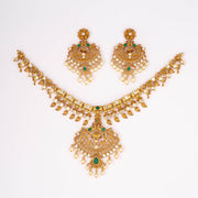 Matt geru peacock ruby green necklace set