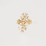 Gold Floral white stone studded Adorable finger Ring